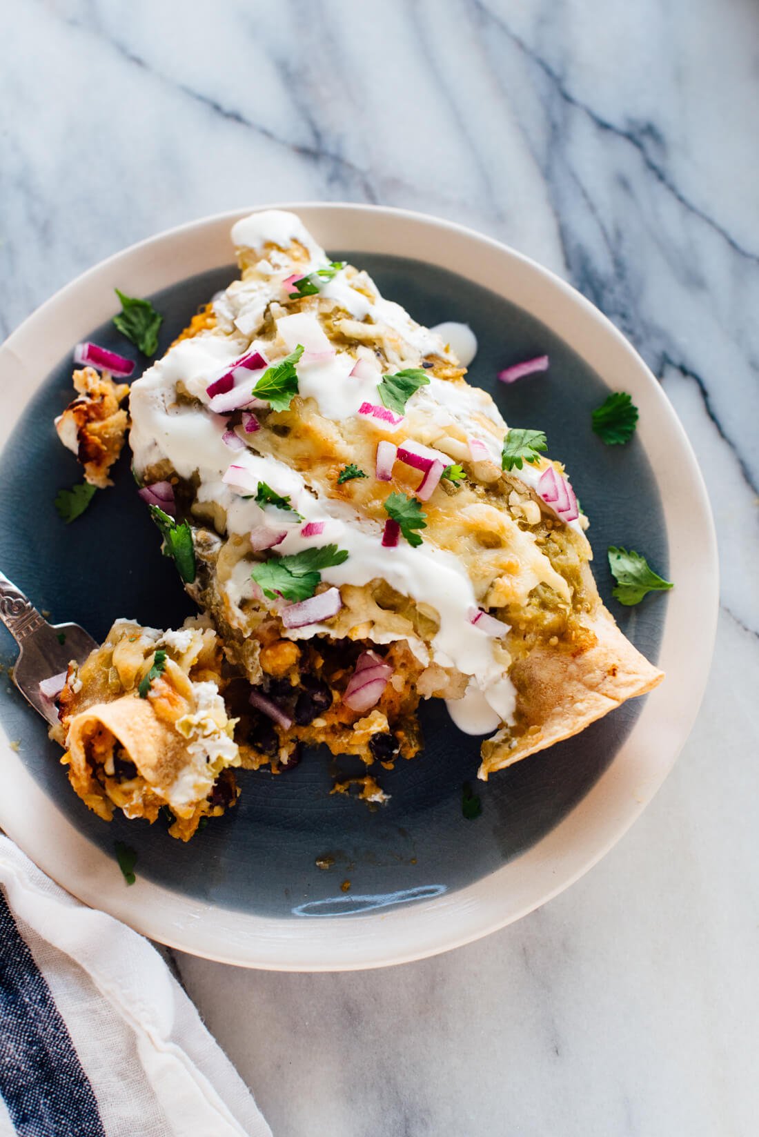 Sweet potato and black bean enchiladas recipe!