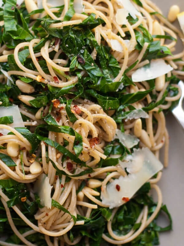 lemony collard greens pasta