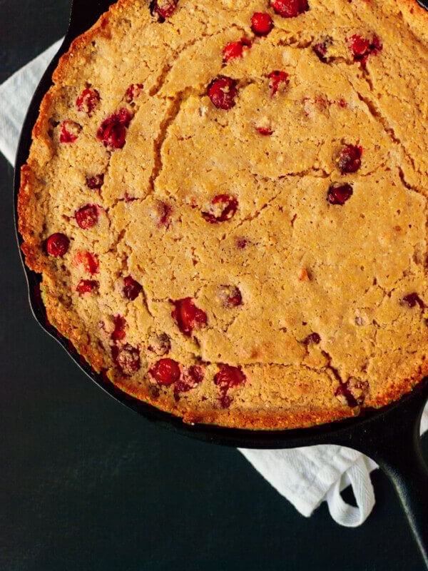 Cranberry maple skillet cornbread