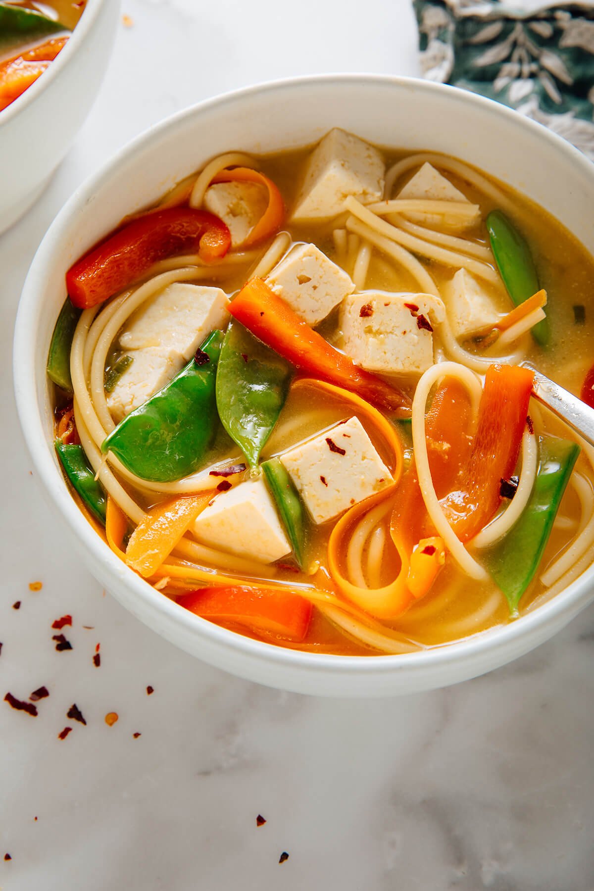 miso noodle soup with tofu