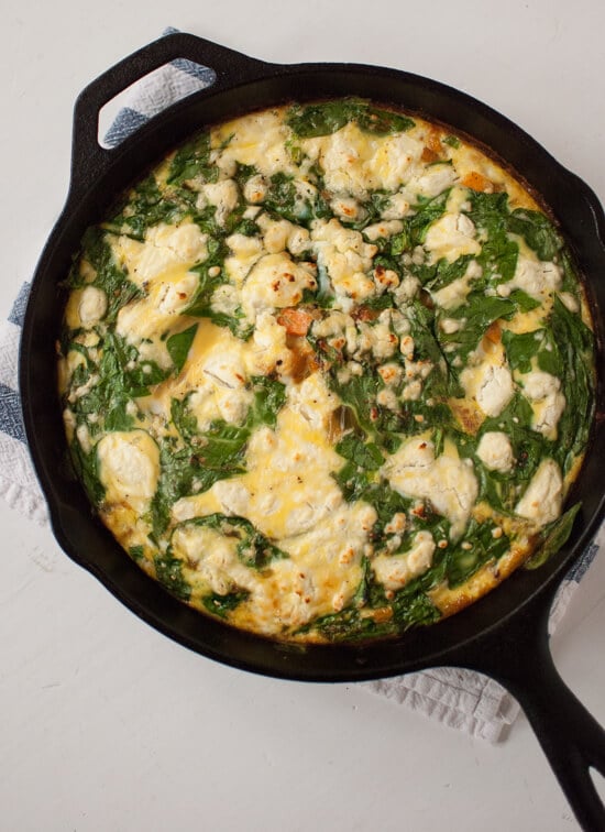 Spinach frittata with sweet potato hash crust recipe