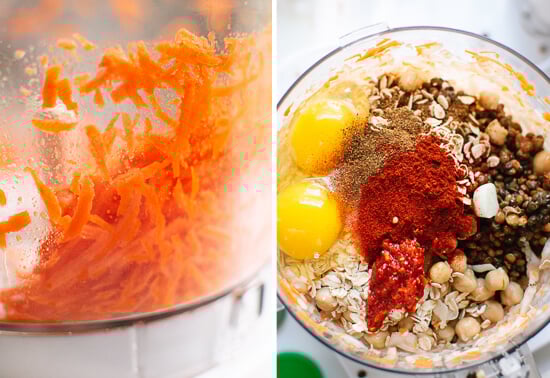 lentil and carrot burger ingredients