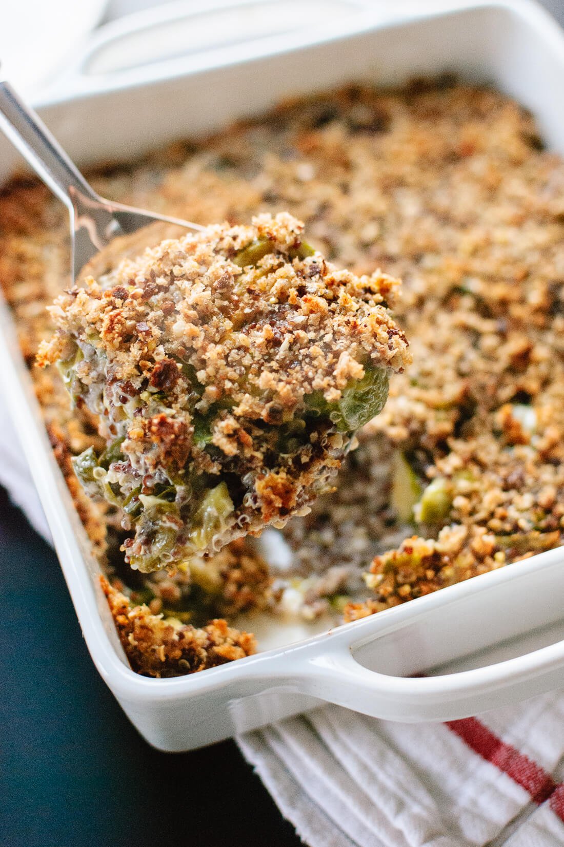 Brussels sprout quinoa gratin recipe