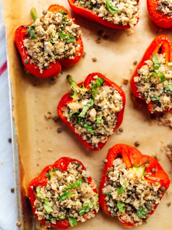 Healthy lentil stuffed peppers