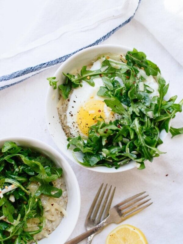 How to make savory steel cut oatmeal (a perfect way to use up leftover veggies on a busy weeknight!) cookieandkate.com