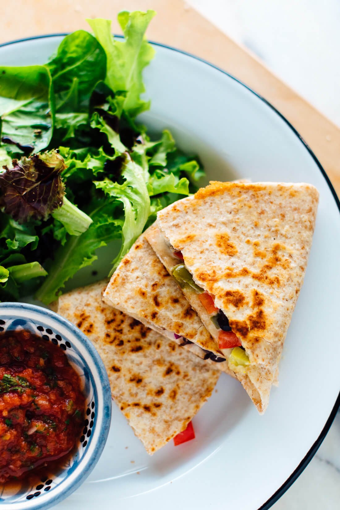 The best quick quesadillas! Get the recipe, plus tips, at cookieandkate.com #vegetarian