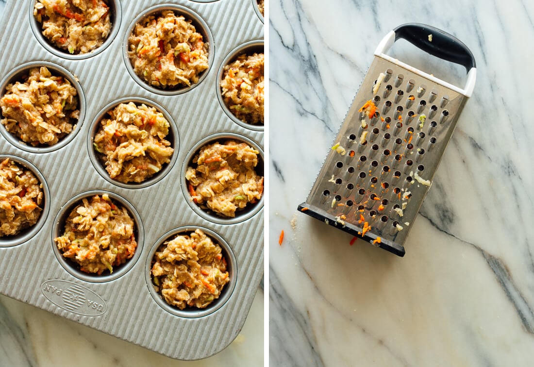 muffins in tin plus grater