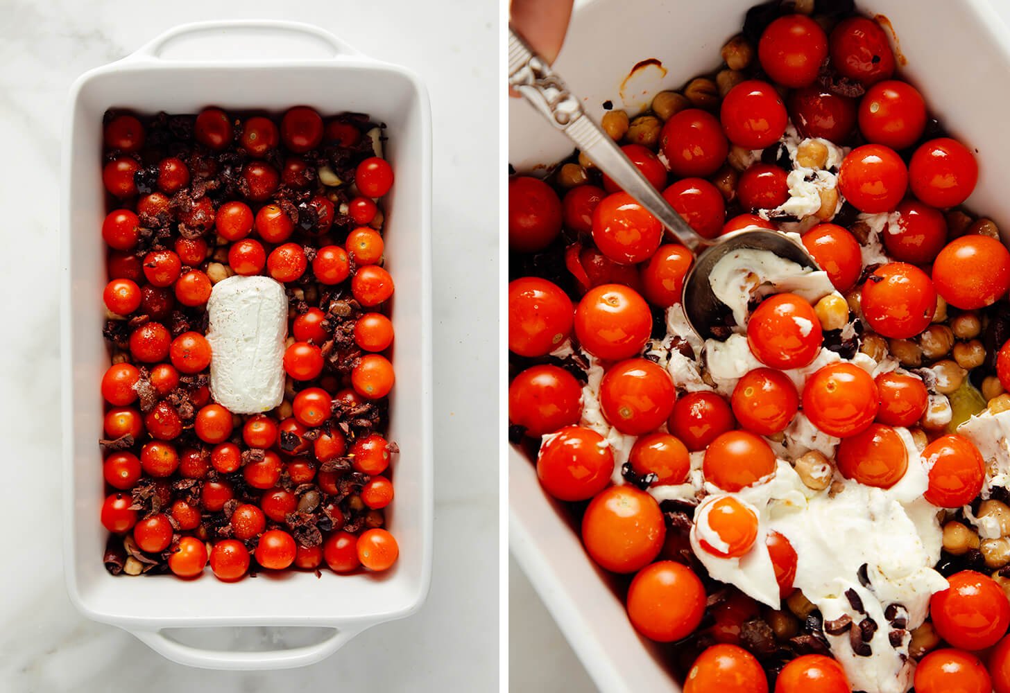 baked tomatoes and goat cheese