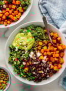 Southwestern Kale Power Salad with Sweet Potato, Quinoa & Avocado Sauce