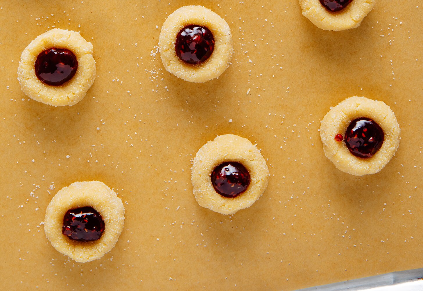thumbprint cookies before baking