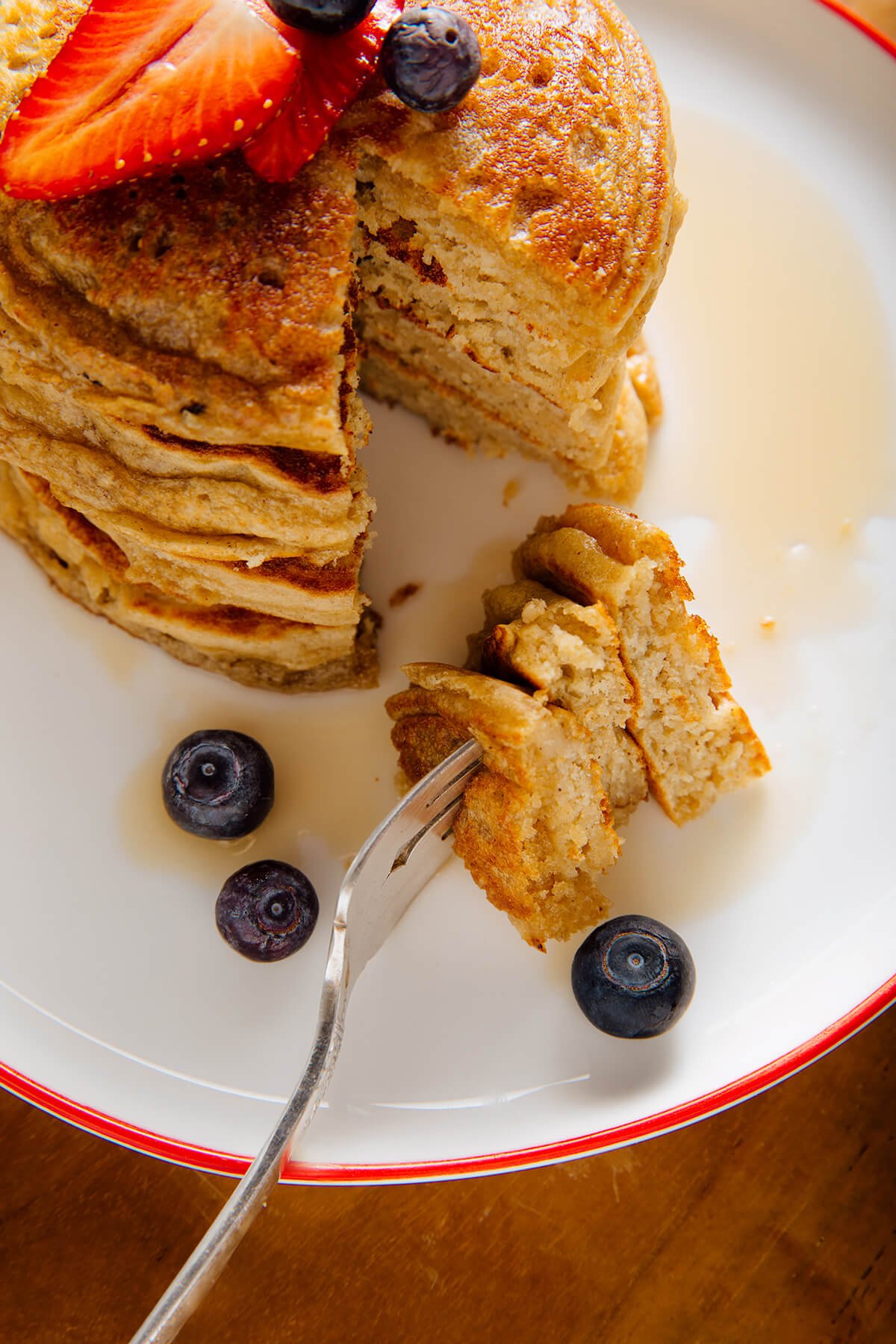 stack of gluten-free pancakes